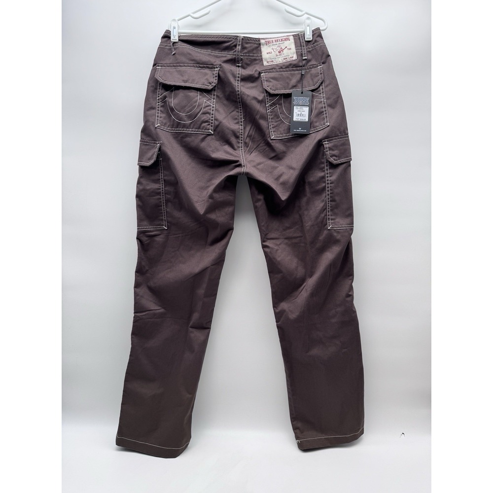 True Religion Men's Cargo Pants Size 32X32 Bracken Brown NWT Multi Pocket Y2K